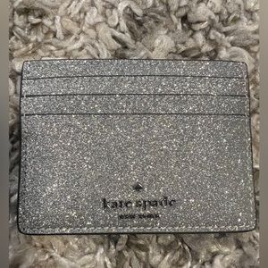 Silver glitter Kate spade card holder